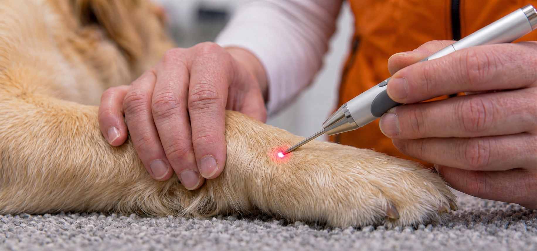 Lasertherapie für einen Hund in der Tierarztpraxis vet4balance in Arnsberg